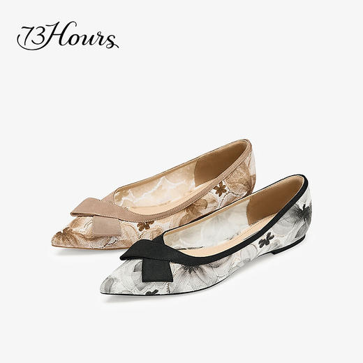 【2F】73Hours女鞋柔软时分2025秋新品尖头平底纯色浅口单鞋 商品图4