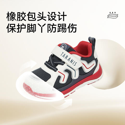 泰兰尼斯秋季新款童鞋男宝宝学步鞋网布透气机能鞋女童软底运动鞋 T01T5C6555 商品图2
