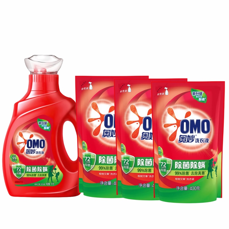 奥妙 除菌除螨洗衣液1kg+400g*3袋 OMZ601