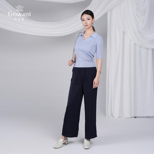 乔万尼新品弹力橡筋腰休闲直筒裤ED2F423 商品图2