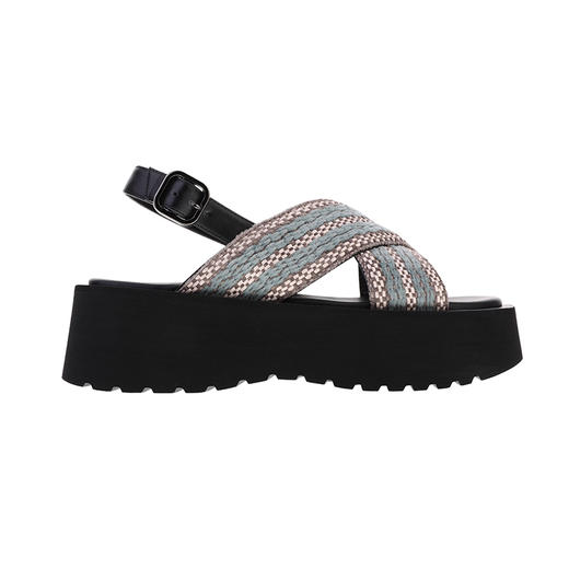 sheme进口织带拼接环保苹果皮休闲时尚厚底女士凉鞋可定制 商品图0