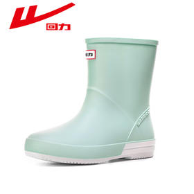 回力雨鞋女款水靴成人水鞋外穿厨房防水软底胶鞋户外工作女士雨靴013中筒