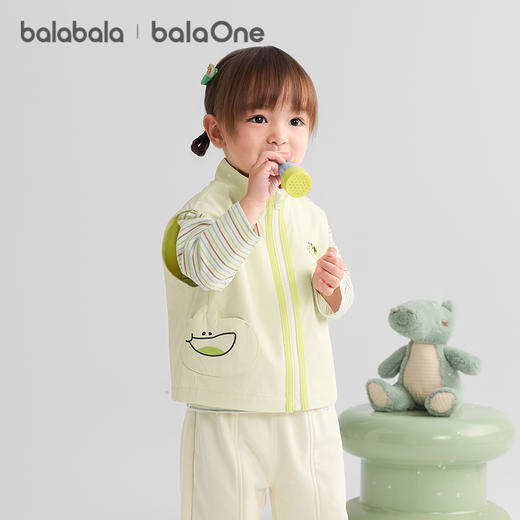 巴拉巴拉balaOne男宝宝马甲女童2025新款秋装防泼水加绒立领上衣 商品图2