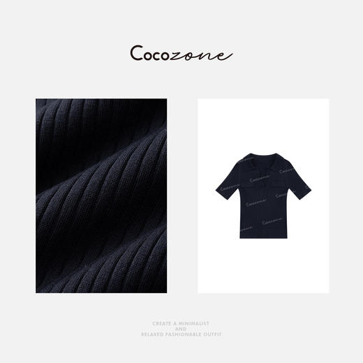 COCO ZONE 刘一一 “纸片人polo”桑蚕丝混纺毛针织衫CD2A0087 商品图2