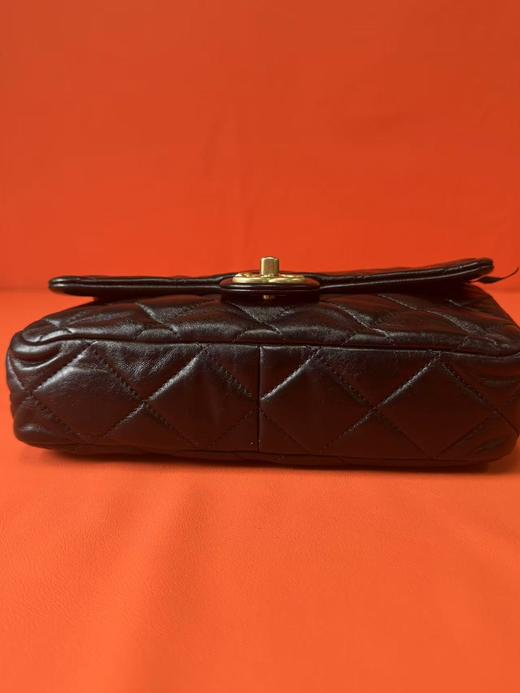 CHANEL香奈儿 CF 23S 金币款菱格纹链条 小羊皮 翻盖包手提单肩斜挎包 小号 女款 黑色 商品图5