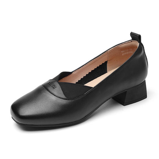 信诺真皮通勤软底妈妈鞋一脚蹬复古单鞋2025夏季新款舒适粗跟女鞋5Q5009-33 商品图4