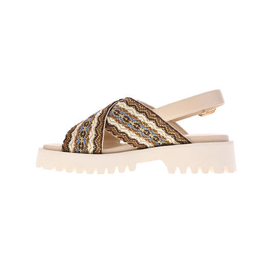 sheme织带皮艺拼接休闲时尚女款露趾厚底凉鞋可定制 商品图7