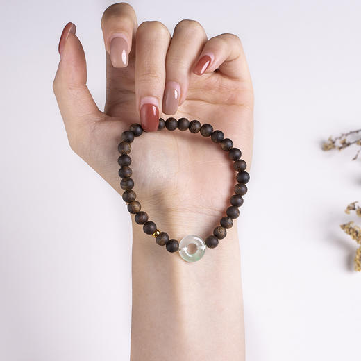 xy0413沉香+非洲翠平安扣手串 商品图6