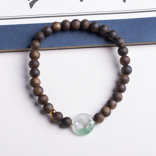 xy0413沉香+非洲翠平安扣手串 商品图3