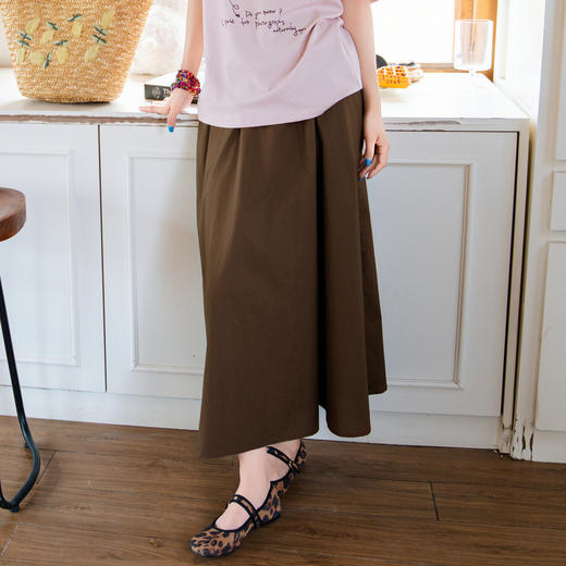 谜底简约半身裙2025秋季新款通勤百搭高腰大摆型长半裙257MB7768 商品图0