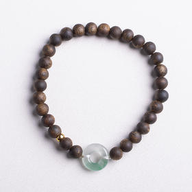 xy0413沉香+非洲翠平安扣手串