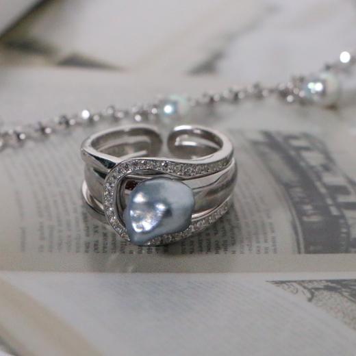 【甄珠贝】两用款套戒 海水大溪地 无核keshi戒指 可叠戴 单独佩戴也很时髦 925纯银精工配件 商品图0