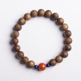 xy0412沉香+南红青金石手串