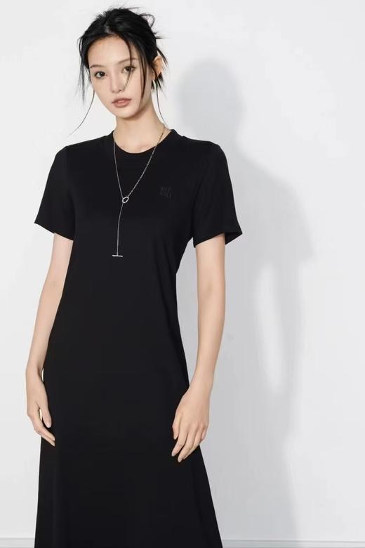 100%罗马天丝美洋同款显瘦小黑裙 商品图2