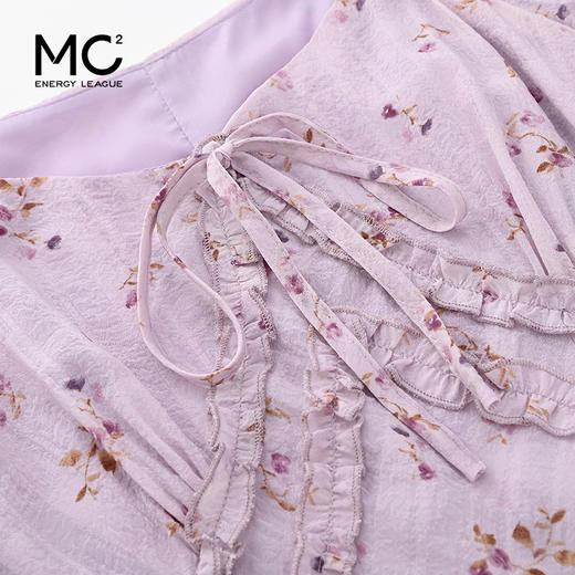 女装V领法式碎花无袖连衣裙-221Q5224002 商品图1