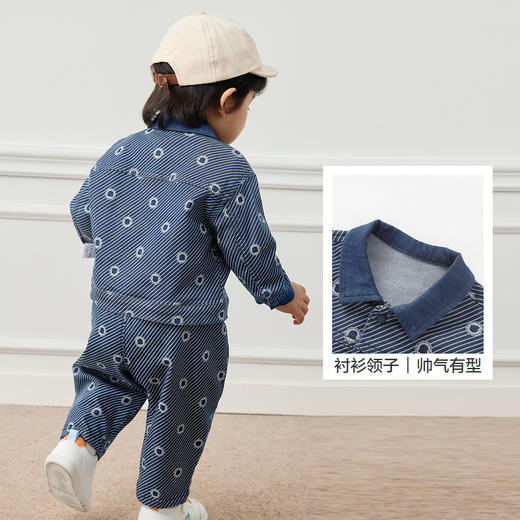 巴拉巴拉宝宝秋装婴儿长袖套装儿童衣服两件套休闲时尚帅气潮酷萌 商品图3