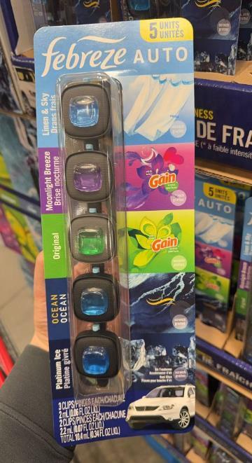 4瓶装FEBREZE汽车空气清新剂 去除空调霉味残留烟味新车异味  8ml 温哥华直邮 商品图2