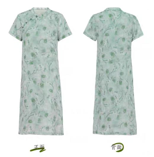 国风水洗棉麻青青直筒连衣裙 商品图10