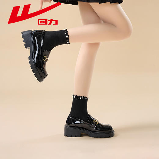 回力乐福鞋女鞋2025夏季新款jk单鞋英伦风玛丽珍黑色厚底小皮鞋女WXP(WZ)-1520 商品图4
