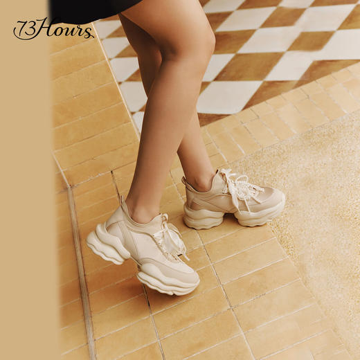 【2F】73Hours跑男白鹿同款女鞋椰椰奶冻25新款厚底增高运动休闲老爹鞋女 商品图1