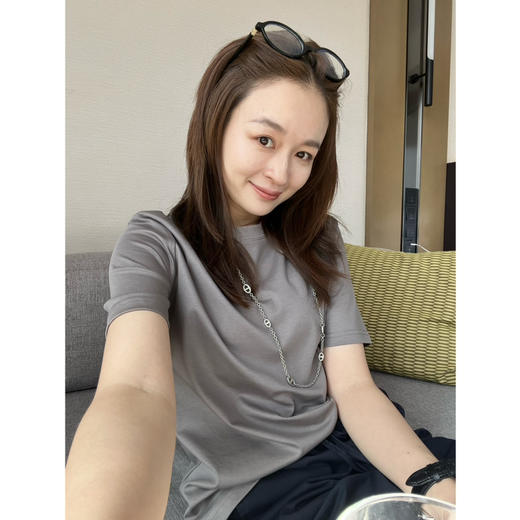 2507116    max圆领 中袖T恤，长绒棉 商品图7