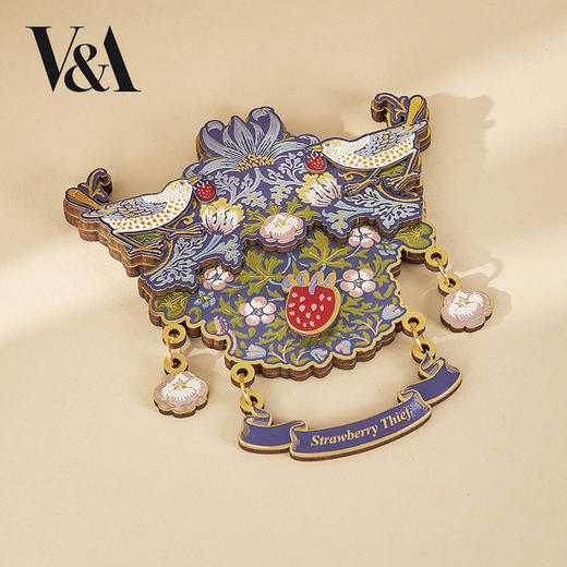 V&A博物馆威廉莫里斯系列草莓小偷木质转转莓趣冰箱贴 商品图1