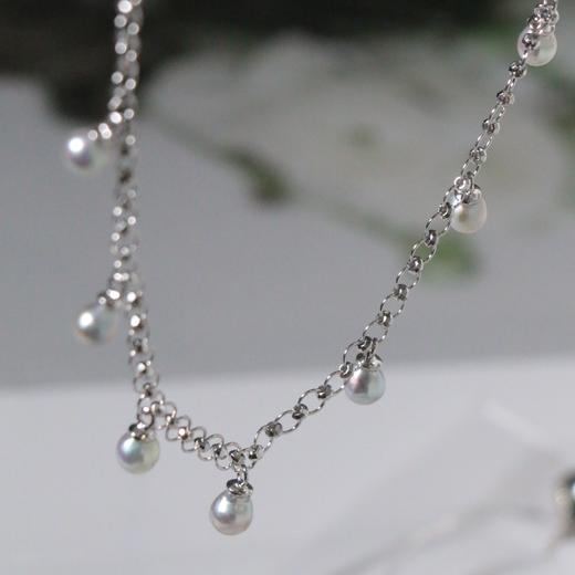 【甄珠贝】akoya真多麻色 4-5mm ji光无暇 仙女项链，可以和手链组一套搭配 925纯银配件 商品图1