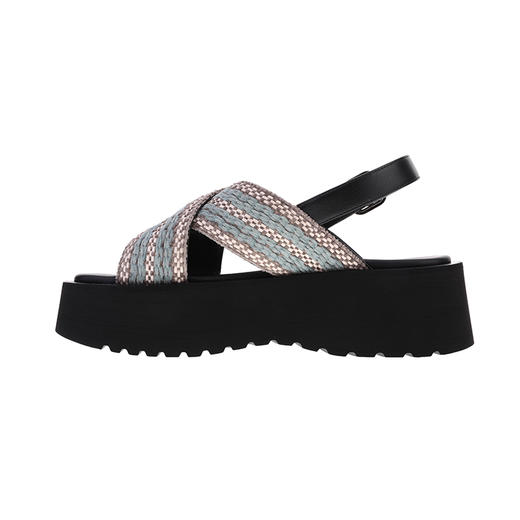 sheme进口织带拼接环保苹果皮休闲时尚厚底女士凉鞋可定制 商品图1