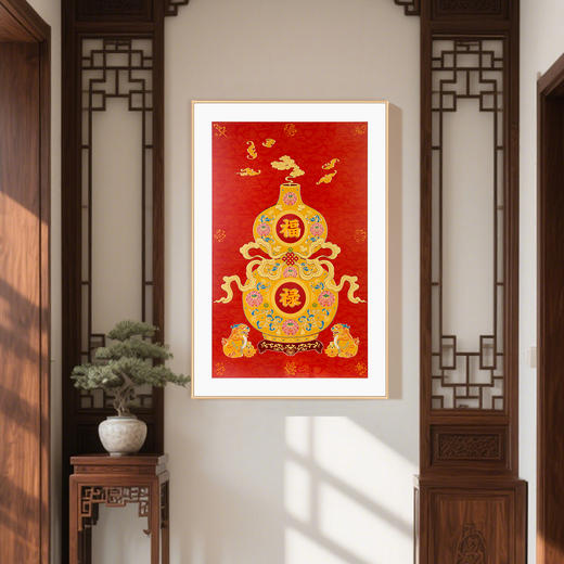 五福临门 铜雕艺术画 商品图2