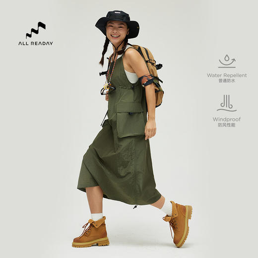 AllReaday新奇天吊带连衣裙女城市户外2025新款春夏运动休闲裙子WM24SSPD01 商品图1