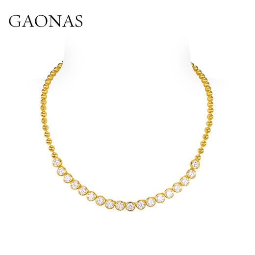 GAONAS  时尚贵气金色气泡链项链11483XGO 商品图0