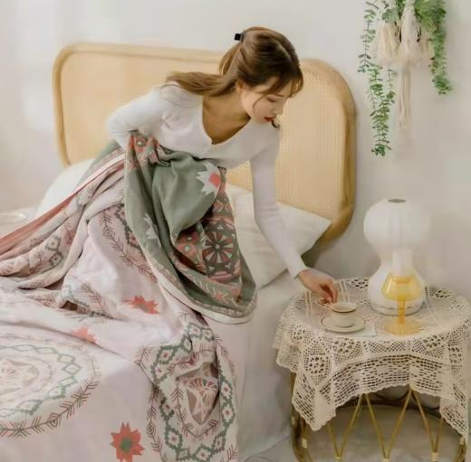 【832专区】银鹏汉棉盖毯-特洛伊-绿色150*200 商品图0