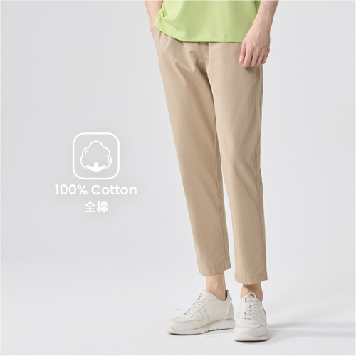 佐丹奴男装25年新款【100%棉】绑带橡胶头九分裤01125003