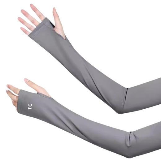 2025爆款宽松冰丝袖套℃百搭时尚防晒冰袖夏女骑行手袖休闲风防紫 商品图4