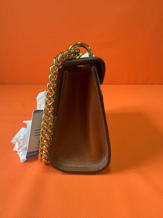 GUCCI古驰 Padlock 月光宝盒系列金属锁头老花Logo 帆布拼皮 帆布包锁扣包盒子包单肩斜挎包 小号 女款 乌木色/黑色 商品图3