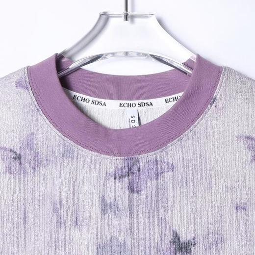 T4075夏季高级感新款男士韩版简约撞色满印蝴蝶短袖T恤宽松圆领上衣 商品图2