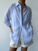THEHOYAN｜TH2504-B  04 oversized linen shirt lightblue 亚麻衬衫 [ 浅蓝 ] 商品缩略图3