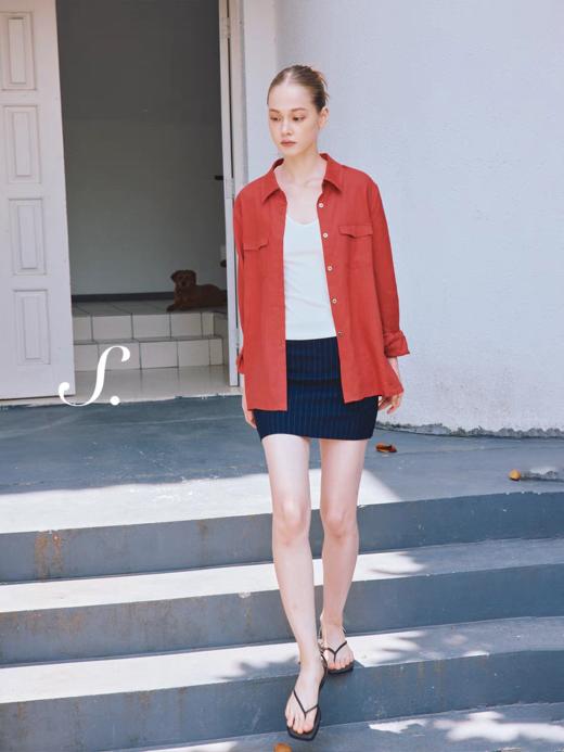 shyshystill/shy202502070/亚麻宽松纯色衬衫 商品图1