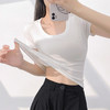 【经典百搭❗️弹力人棉极简T恤】简约不“简单” 春夏百搭无可挑剔短t恤，柔软透气亲肤不变形，短款紧身减领小衫，夏季时尚短袖白色打底衫上衣L 商品缩略图1