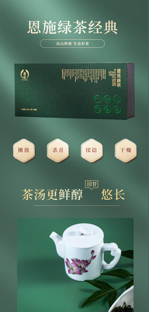 汉口茶厂 恩施绿茶经典硒茶特级 128g 商品图2