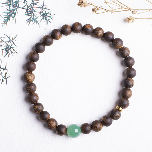 xy0414沉香+翡翠简约手串 商品图9