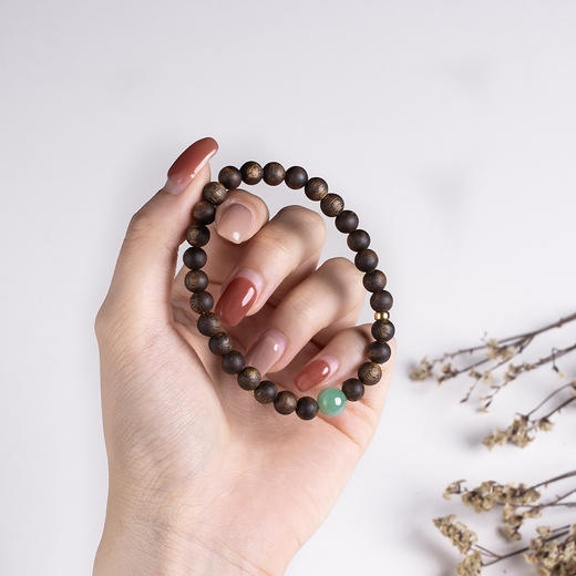 xy0414沉香+翡翠简约手串 商品图7