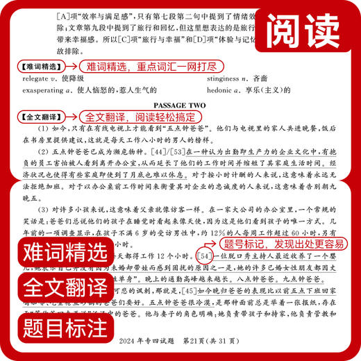专四真题【2026改革新题型】晋远图书TEM4英语专业四级真题真练2015-2025十年历年真题试卷 改革后新题型10套真题官方答案精准解析 商品图3