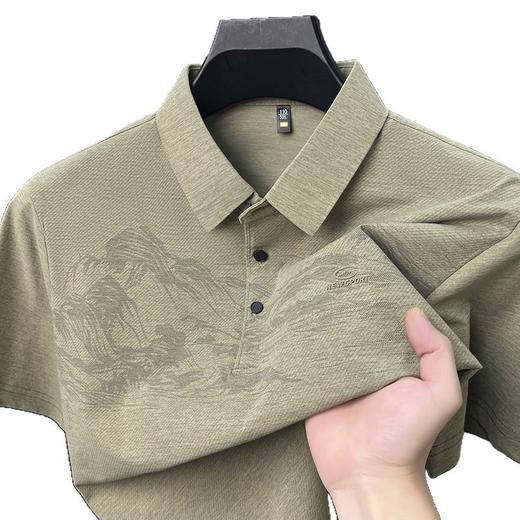 【夏季新款冰丝Polo衫短袖】男t恤国风潮流时尚翻领薄款宽松男士t恤 商品图4