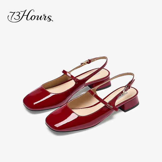 【2F】73Hours女鞋小画家2025秋季新品方跟圆头时装凉鞋 商品图0
