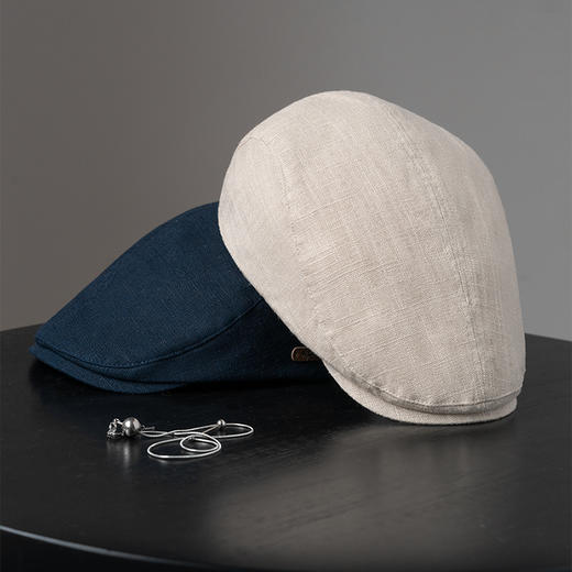 BY378 疯帽子 老钱风棉麻前进帽时尚休闲透气显脸小鸭舌帽子女RJ011 商品图2