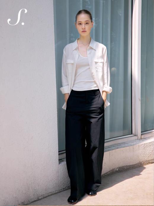 shyshystill/shy202502070/亚麻宽松纯色衬衫 商品图3