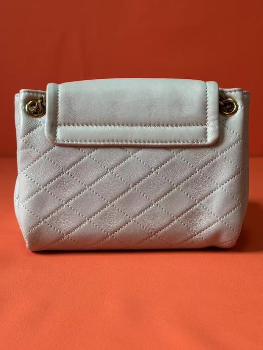 SAINT LAURENT圣罗兰 YSL nolita 古铜色金属配件金属联结字母标志 菱格纹羊皮革 单肩斜挎包 迷你 女款 白色 商品图2