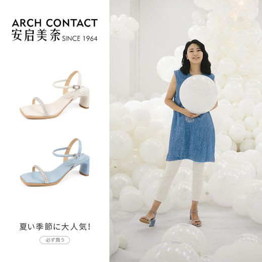 ARCHCONTACT安启美奈夏款一字带钻扣凉鞋【52829】 商品图12
