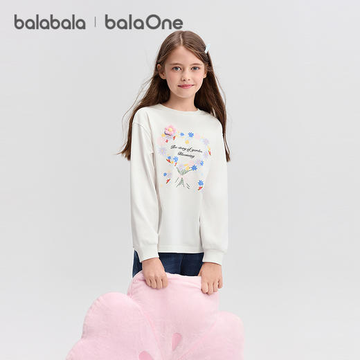 巴拉巴拉balaOne女童长袖t恤儿童2025新款秋大童甜美内搭洋气上衣 商品图0
